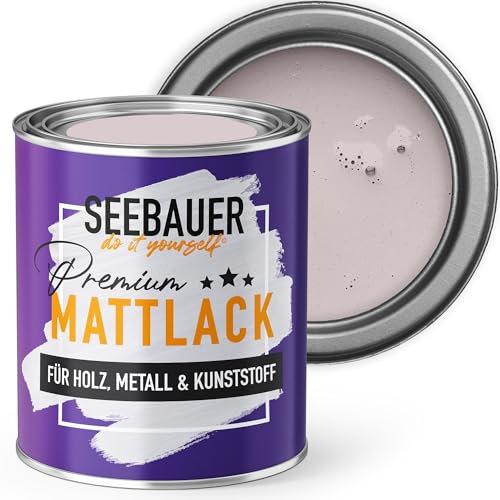 SEEBAUER diy Mattlack Violett 750ml für Innen & Außen (No. 959 Plum Cake) Möbelfarbe ohne Schleifen - Hybrid-Lack für Holz, Metall, Kunststoff - Holzlack, Möbellack hohe Deckkraft