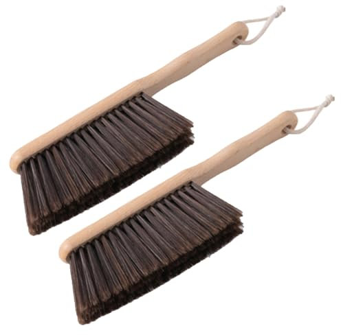 LUNCHS Pelle Balayette le Manche Peut être Suspendu Lors Du Rangement 2 Pièces En Bois Grande élasticité et Durée de Vie Pratique(29cm)