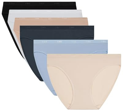 Dim Culottes Femme Lot de 6 | Les Pockets Ecodim Coton | Douceur & Confort | Ceinture Invisible | Multicolores | Style Classique