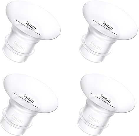 4Pcs Breast Pump Flange Insert 16mm Compatible with Momcozy/Spectra/Medela/eufy/Elvie/Lansinoh/Paruu P10 Breast Pump, Fit for Momcozy M5/M9/M6/V2 Pro/V2 pro/S12 Pro/eufy E10 S1 S1 Pro Pump