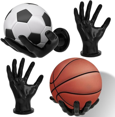 2 Stück Hand Wandhalterung für Bälle, Robust Ballständer Wandmontiert | Ballhalterung Wand, mit 4 Schrauben 4 Nägel, Basketball Halterung Wand für Fußball Volleyball, Ballhalter Hand,15 x 21,5cm