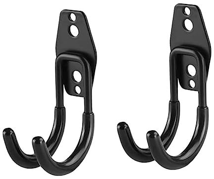 Vaguelly 2pcs Heavy Duty Wall Mount Hooks for Garage Tool Holders for Garden Tools Easy to Install Storage Utility Hooks for Home and Outdoor Use