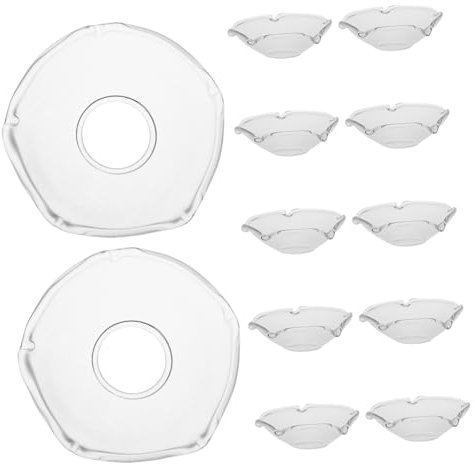 Mikikit 12pcs Glass Candle Drip Catcher Ring, Wax Protector for Taper Candlesticks, Lasting Protection, Easy to Clean, Decorative Use for Home and Restaurant