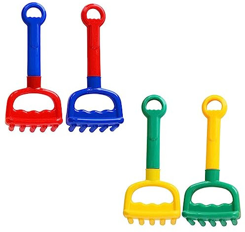 Milisten 4pièces Pelle à Sable De Plage Râteau Et Jouet Plastique pour Garçon Fille Pelles De Dragage Et Jouets De Plage