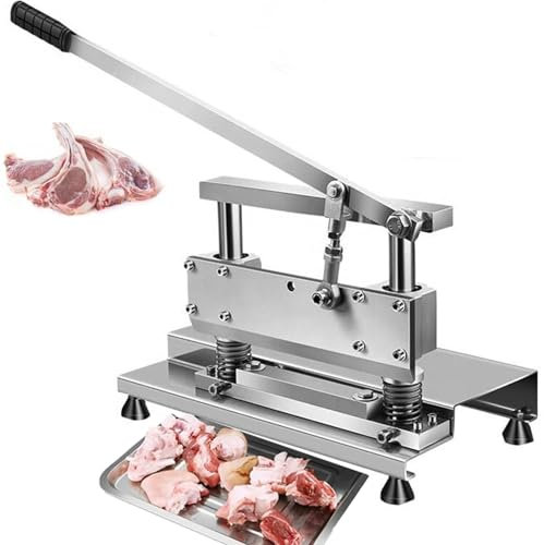 Cortador manual de huesos y carne de acero inoxidable, cortador de alimentos eficiente para cerdo congelado, pescado, costillas, pollo, carne de res, perfecto para uso doméstico y comercial