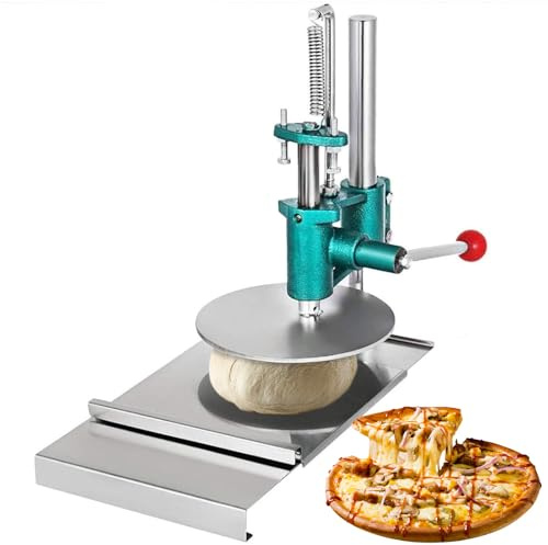 Macchina manuale della stampa della pasta della pizza dell'acciaio inossidabile con spessore regolabile e vassoio estraibile per uso commerciale o domestico