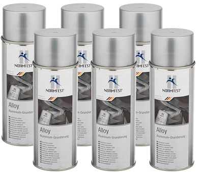 Normfest Aluminium-Grundierung Alloy – Hitzebeständiger Korrosionsschutz für Metall, haftstark, überlackierbar & schweißbar, temperaturbeständig bis 600 °C – 6x 400ml