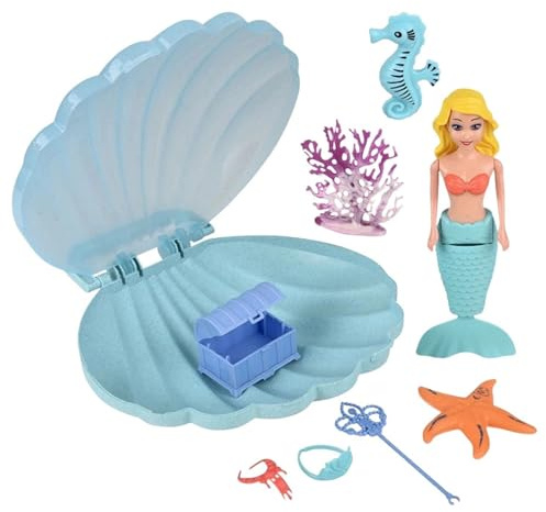 (T) Wind-Up Mermaid Clam Shell Play Set