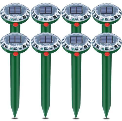 8 Pezzi Scaccia Talpe Ultrasuoni Solare,Scaccia Talpa con Impermeabile,Dissuasori per Talpe Professionali,Respinge Le Gopher,Serpente per Prati e Giardini