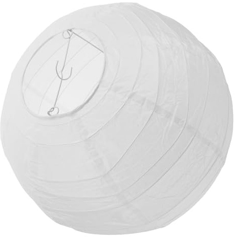 FONDOTIN Paralume Rotondo in Carta Bianca per Lampadario Giapponese, Riutilizzabile, Compatibile Vari Bulbi, per Decorazioni Soffitto e Capodanno