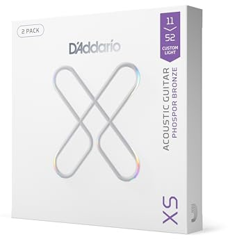D'Addario XS Akustiska gitarrsträngar, fosforbrons, Light, 12-53, 2-pack