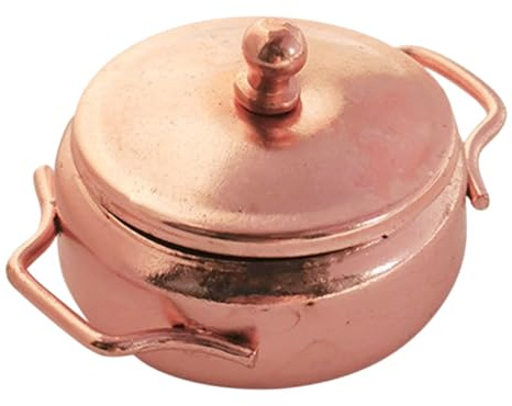 MUSISALY Mini Casserole en Alliage pour Maison de Poupée, Pot Miniature Décoratif Vintage, Ustensile Cuisine Miniature pour Jeu Éducatif, Accessoire Mini Maison Poupée