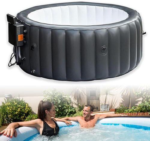 LADECNERHT Jacuzzi Gonfiabile per 3-4 Persone, Set Vasca da Spa da Esterno Grande 180 X 71 Cm, con 150 Getti d'Aria, Riscalda Fino a 42°c/104°f, con Filtrazione a Ricircolo, per Patio