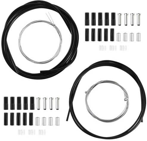 GFUEIGJ Set di cavi del freno per bicicletta, universale, con cappotti, corde d'acciaio, tappi e O-ring per mountain bike, bici da strada