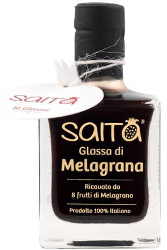 Saita Glassa di Melograno Artigianale 140g - 100% Melagrana Frutto Concentrato, Senza Addensanti, Vegan e Made in Italy, Condimento Gourmet per Carne, Insalate e Dessert