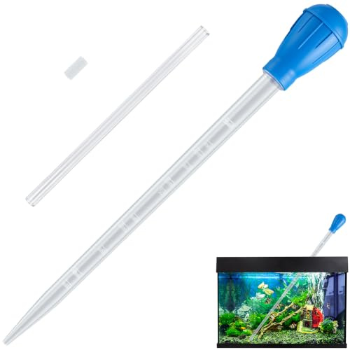 27.7IN Extra Long Turkey Baster(for Aquarium with 25 cm Extension,45° 20.5cm Extension Tube), 50ml Waste Remover for Aquarium Vacuum,Siphon for Fish Tank,Long Pipette for Fish Tank Coral Food Feeder