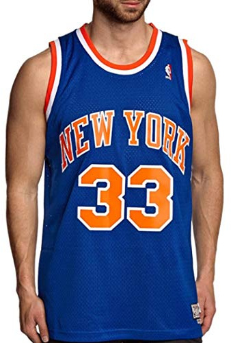 Mitchell & Ness Patrick Ewing #33 New York Knicks 1991-92 Swingman NBA Trikot Blau, S