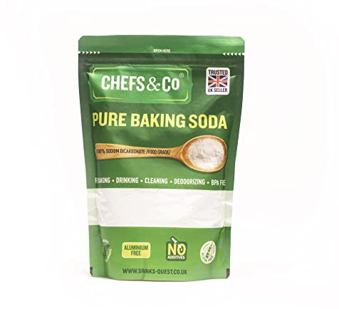 CHEFS & CO | Pure Baking Soda (1 KG) | 100% Sodium Bicarbonate of Soda Food Grade | Baking Soda for Cooking & Drinking & Cleaning | Aluminium Free | BPA Free | Raising Agent (Pack of 1)