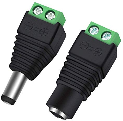 CENTROPOWER 10 Pairs 12V 5A DC Power Plug Connectors (5.5mm x 2.1mm) – Includes 10 Male & 10 Female Jacks for LED Strips, CCTV Cameras, Security Systems & More. Durable Barrel Adapters Plug