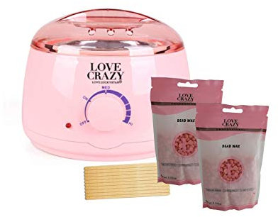 crisnails calentador de cera eléctrico para la depilación profesional 500ml, Incluido 2 Bolsas de cera y 10 espátulas