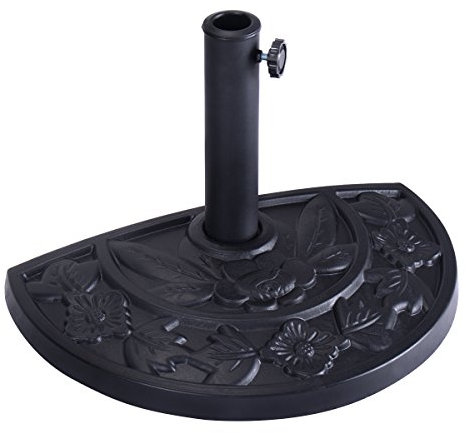 COSTWAY Sonnenschirmständer Marktschirmständer Sonnenschirmfuß Balkonschirmständer Sonnenschirm Ständer halbrund schwarz