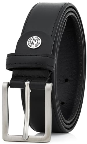 LINDENMANN läderbälte herr/bälte herr, oxläderbälte herr, 30 mm, svart