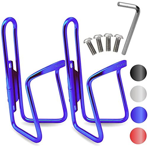 HiLo sports 2er Set Flaschenhalter Fahrrad - [Mit Schrauben & Werkzeug] - Rostfreie Fahrrad Trinkflaschenhalterung aus Aluminium - Getränkehalter Fahrrad