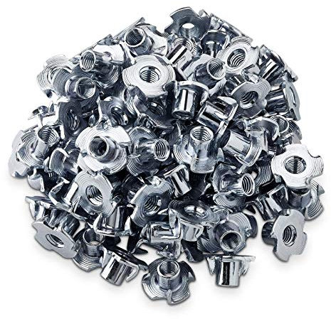 100 x Dadi a Griffe M4 x 8 x 15 mm con 4 Griffe per il Fissaggio di Parti di Mobili Dado con Griffe Manicotti da