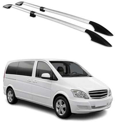 Rail Tetto Barre Portatutto Compatibili con Mercedes Vito W639 W447 2003-2022 Kurzer RS Alu Grigio