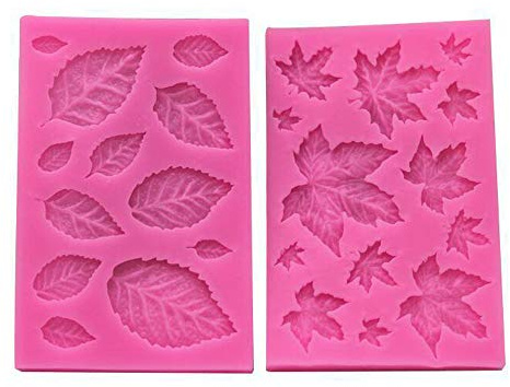 BLUGUL Foglia Stampi in Silicone, Per Cioccolato Fondente Torta Gelatina Dolci Dessert, 2 pz