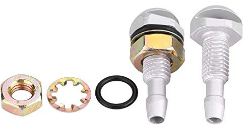 Yctze pour 205 pour gicleur lave glace Pulvérisateur de pare-brise 2 pièces buse de lave-glace de pulvérisateur de pare-brise avant universel en alliage d'aluminium de