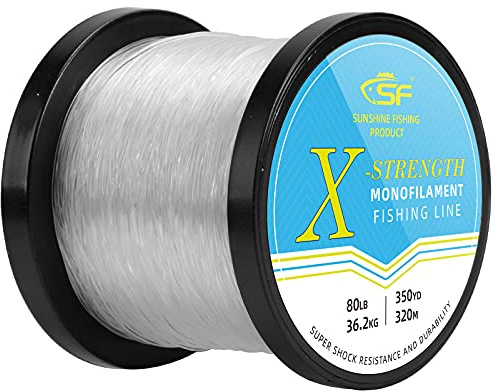 SF Monofilament Fishing Line Premium Spool Strong Mono Nylon Material Leader Line Clear 80LB