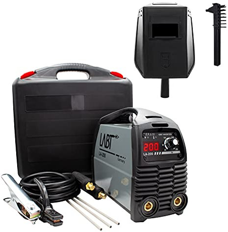 Schweißgerät LABT Power E-Hand Elektroden Schweissgerät IGBT 230V Inverter MMA Starter-Set mit Maske, Bürste, Schweißdioden Hot-Start Anti-Stick ARC-Force (mit Koffer)