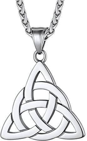 Richsteel Collana con Nodo Celtico da Uomo Stile Nordico Rune Vichinghe Collana Amuleto Gioielli Fortunati in Acciao Inox 18K Oro Placcato Impermeabile Catena di Corda