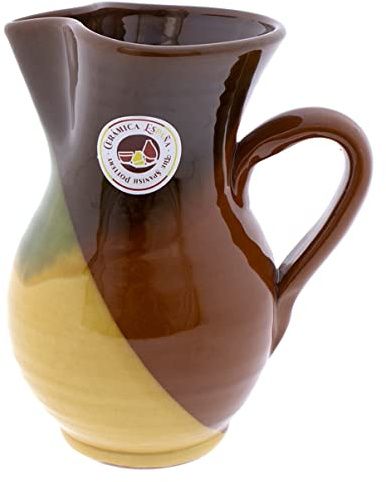 CERÁMICA ESPAÑA | Pichet à bière | Pichet à lait | Pichet à boue rouge | Pichet à jus | Pot à eau rustique Modèle 01 | Décoration 100% Fait à la main | 0,5 litre
