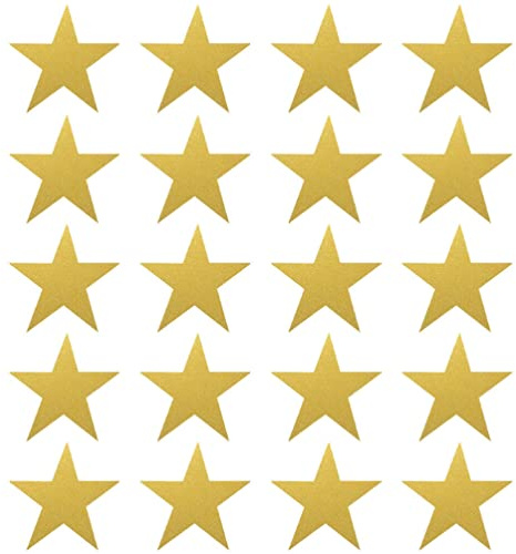 MAGICLULU 20Pcs Papierpentagrammausschnitte Goldglitzernde Fünf-Punkte-Sterne Bastelpapier Für Klassenzimmer Wanddeko Diy Partyschmuck