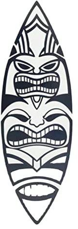 Theaque Decorazione artistica da parete a forma di maschera tropicale, decorazione artistica in legno, per camera da letto e bagno