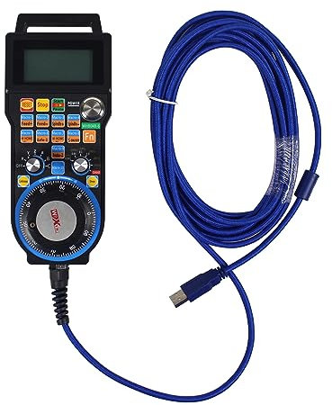 CNCTOPBAOS Volante Mach3 con cable USB de 6 ejes, MPG, control remoto de mano E-Stop, router CNC, controlador electrónico de generador de pulso manual para máquina de grabado de torno de fresado CNC