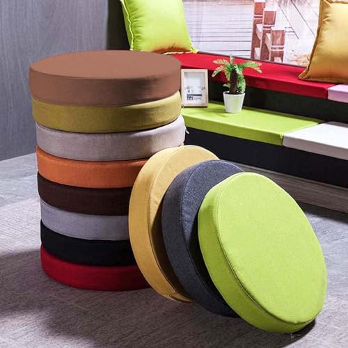 Cuscini rotondi per sedie, 40/45/50 cm, cuscino antiscivolo per sedie da giardino, per ambienti interni ed esterni, giardino e casa (35 x 35 x 5 cm, beige)