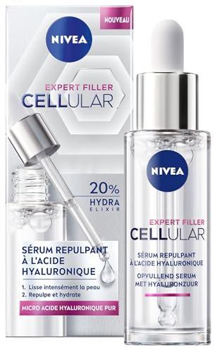 NIVEA CELLULAR Expert Filler Aufpolsterndes Hyaluronsäure Serum (1 x 30 ml), Anti-Falten und Anti-Aging Gesichtsserum, Feuchtigkeitspflege Gesicht für hydratisierte & aufgefüllte Haut, alle Hauttypen