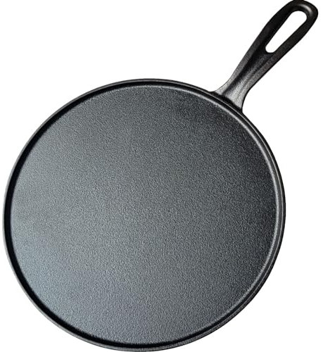 La Cuisine 28cm Tawa Roti Dosa Comale Crepe Pan Piastra per Pizza in Ghisa, Rivestimento Pre-Condimento, Adatto al Forno, Senza PFOA e PTFE
