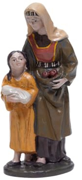 Campesina con Niña | Figuras Pastores del Camino |Figuras de Belén |Serie 11cm| Diseñadas por José Luis Mayo |Decoración Navideña |Nacimiento