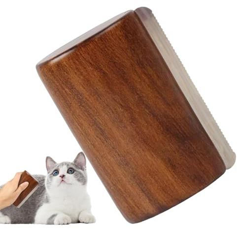 Kurze Hundebürste, Hundekämme für die Pflege – Bürste für Hunde und Katzen mit Holzgriff – Die Bürste entfernt lose Haare, Innenschicht, Matten und Verfilzungen für den Fuß