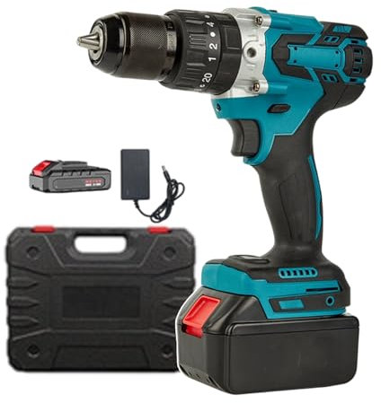 Trapano Avvitatore Elettrico 2400 Giri/Min Trapano A Percussione Senza Fili Per Forare I Muri E Avvitare, Kit Avvitatore Elettrico Senza Fili 320n.M Trapano Avvitatore Senza Fili,10-cell