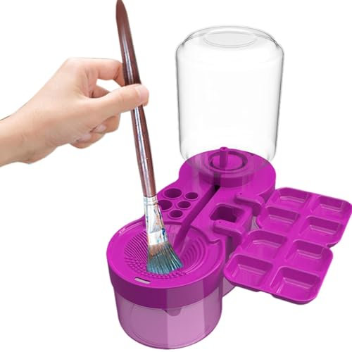 Pinselreiniger, Pinselreiniger Wasser, Pinsel Rinser , Waschbare Malwerkzeuge mit Wasserkreislauf-Rinser und Pinselhalter für effektive Reinigung von Malwerkzeugen
