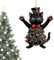 Decoración de árbol de Navidad, adorno de gato acrílico, decoración de flores de gato, adorno de coche de gato, adorno de amantes de los animales, decoración de Navidad de gato 8x8x0,3 cm/3,15x3,15x0,