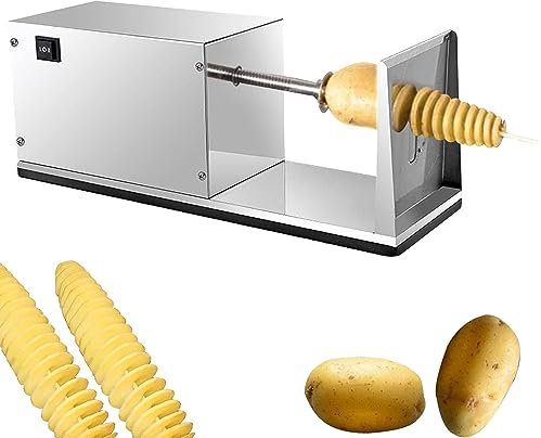 YXZQLOZ Affettatrice di Patate Affettatrice a Spirale elettrica Tornado Affettatrice di Patate Trituratore di Patate Automatico in Acciaio Inossidabile