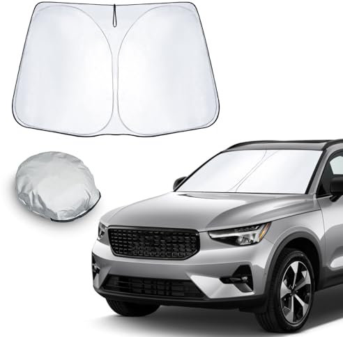 CDEFG Compatible con Volvo XC40 C40 Recharge EX40 2018-2024 2025 Parasol Coche Delantero Parasol Coche Parabrisas Protector Plegable Mejor Fresco-Parasol XC40 Accesorios