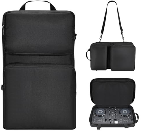YipuVR Étui de contrôleur DJ pour DDJ-FLX2, sac de voyage souple compatible avec Hercules Inpulse 200/Inpulse 200 MK2/DDJ-WeGO4/, Inpulse 200 Étui pour câble et accessoires avec bandoulière réglable,