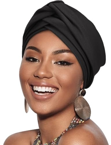 DRESHOW Kvinnor Turban Förbindning Tvinnad Fläta Hårskydd Omslag Hatt Afrikansk Mössa Huvudbonader Chemo Cancer Keps